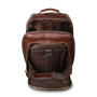 Тёмно-коричневый кожаный чемодан с ручкой на колёсах Ashwood Leather 8148 Brown