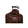 Тёмно-коричневый кожаный чемодан с ручкой на колёсах Ashwood Leather 8148 Brown