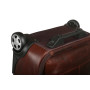 Тёмно-коричневый кожаный чемодан с ручкой на колёсах Ashwood Leather 8148 Brown