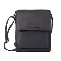 Шкіряна сумка через плече Hill Burry 15244HBlack Чорна