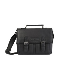 Шкіряна сумка-портфель міні Hill Burry 6198HB Black