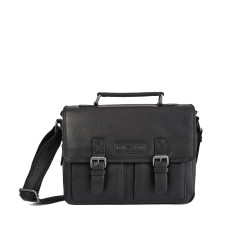 Шкіряна сумка-портфель міні Hill Burry 6198HB Black