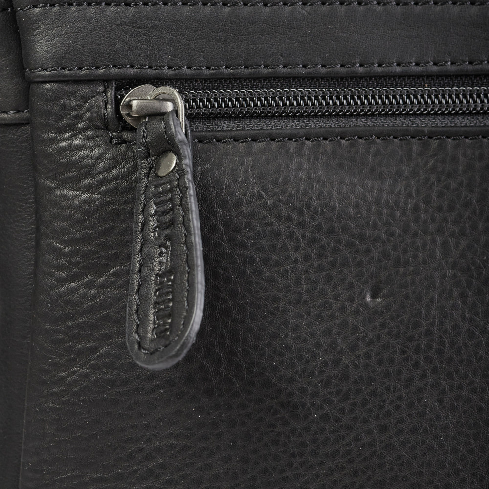 Шкіряна сумка-портфель міні Hill Burry 6198HB Black