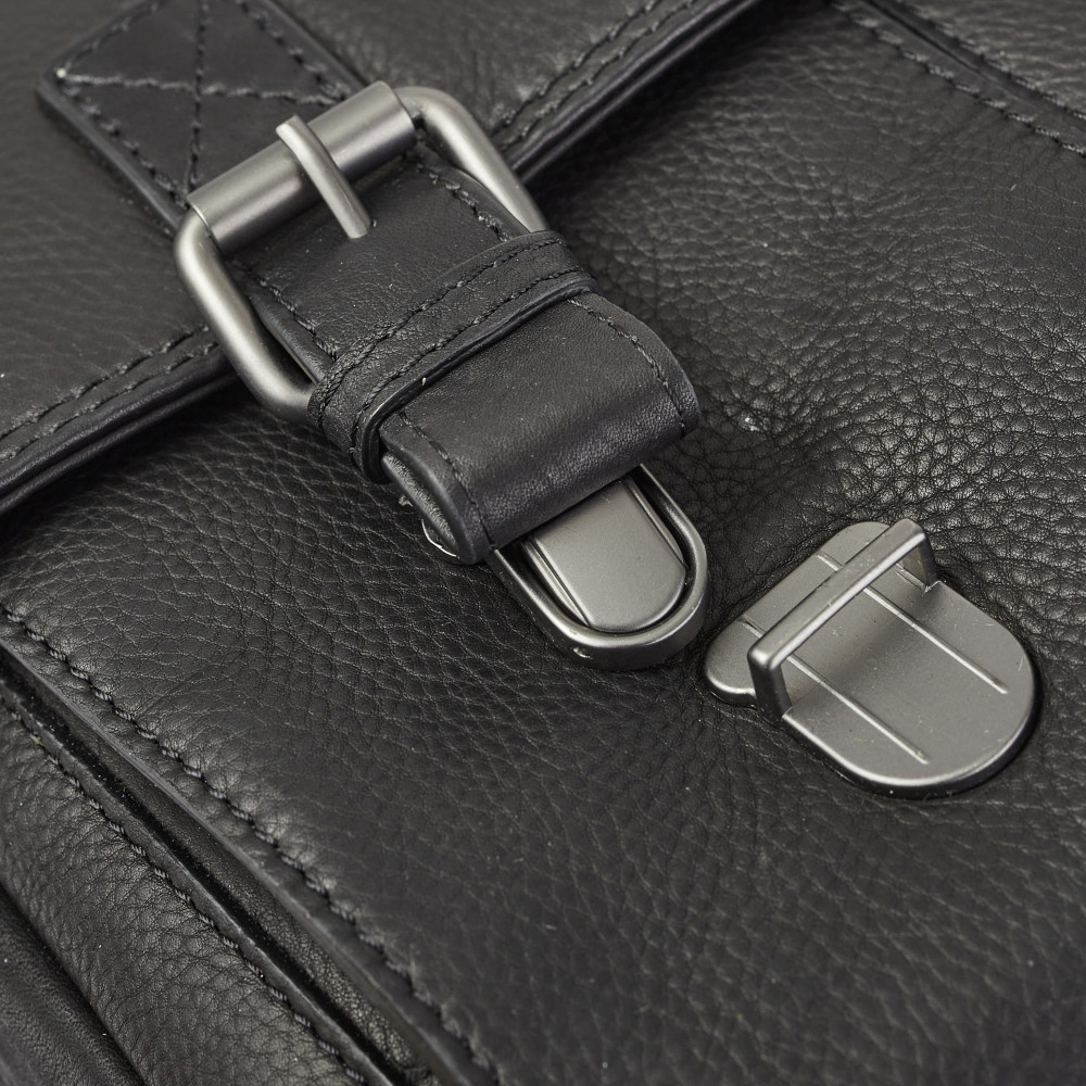 Шкіряна сумка-портфель міні Hill Burry 6198HB Black