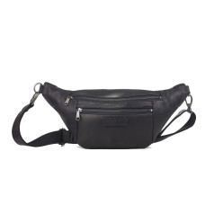 Стильная напоясная сумка из натуральной кожи Hill Burry HB15082 Black