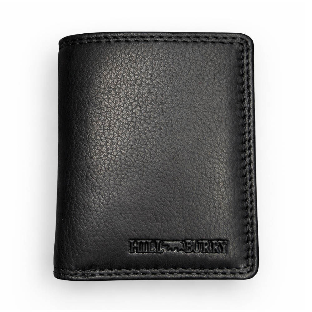 Мужской кожаный портмоне Hill Burry чорний 5125HB Black