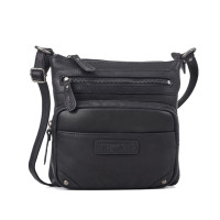 Компактная мужская сумка-мессенлдер из кожи Hill Burry HB15118 Black