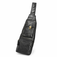 Кожаная сумка-слинг Hill Burry 15122/WHB Black