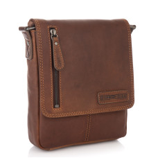 Коричнева шкіряна сумка через плече HILL BURRY - VC10041HB Brown