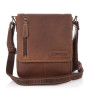Коричнева шкіряна сумка через плече HILL BURRY - VC10041HB Brown