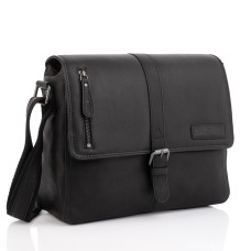 Чоловіча шкіряна сумка-месенджер HILL BURRY 3058/10025HB Black