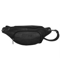 Чорна поясна сумка із натуральної телячої шкіри Hill Burry HB3314 Black