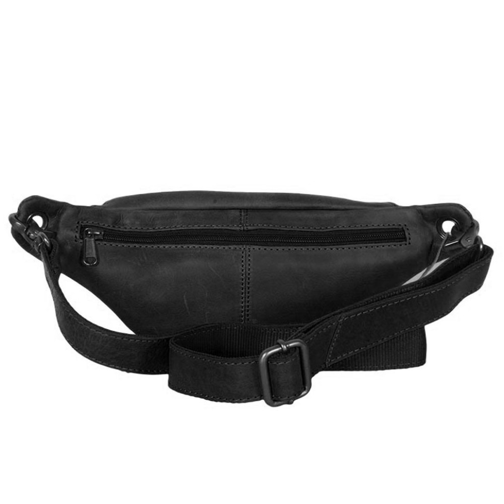 Чорна поясна сумка із натуральної телячої шкіри Hill Burry HB3314 Black