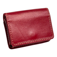 Кожаная визитница красного цвета на магните Newery N3010GR