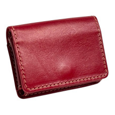 Кожаная визитница красного цвета на магните Newery N3010GR