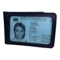 Синяя обложка для ID с двумя прозрачными окнами Newery N2016GBL