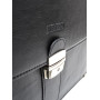 Чорний шкіряний портфель на два відділення Newery N1587GA