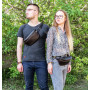 Коричнева поясна сумка з галькою шкіри Newery N40298GC