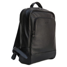 Чорний молодіжний шкіряний рюкзак Newery N1003GA