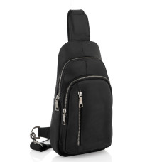 Чорна сумка слінг із кінської шкіри Newery N9012KGA