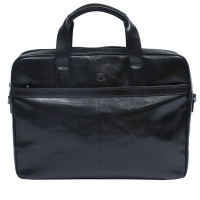 Чёрная кожаная сумка для ноутбука TONY PEROTTI Italico 9954 nero