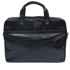 Чёрная кожаная сумка для ноутбука TONY PEROTTI Italico 9954 nero
