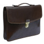 Тонкий кожаный портфель коричневого цвета Tony Perotti ITALICO 8091 MORO