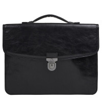 Тонкий кожаный портфель коричневого цвета Tony Perotti ITALICO 8091 nero