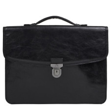 Тонкий кожаный портфель коричневого цвета Tony Perotti ITALICO 8091 nero