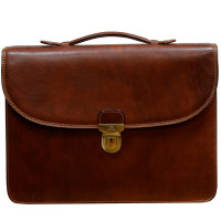 Стильный кожаный портфель Италия Tony Perotti ITALICO 8091 COGNAC