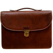 Стильный кожаный портфель Италия Tony Perotti ITALICO 8091 COGNAC