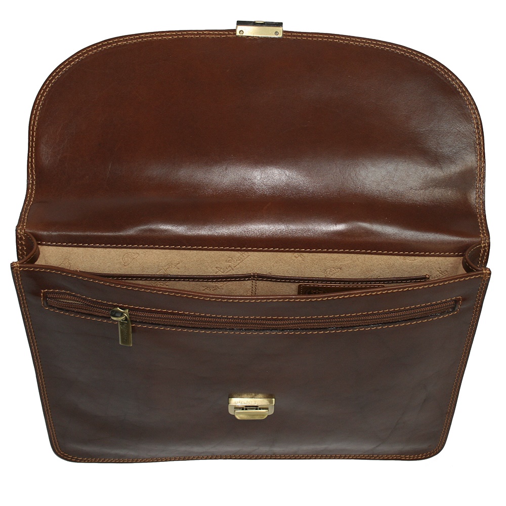Стильный кожаный портфель Италия Tony Perotti ITALICO 8091 COGNAC