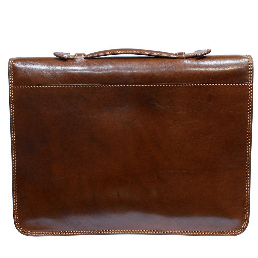 Стильный кожаный портфель Италия Tony Perotti ITALICO 8091 COGNAC