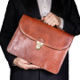 Стильный кожаный портфель Италия Tony Perotti ITALICO 8091 COGNAC