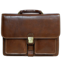 Великий шкіряний портфель чоловічий TONY PEROTTI Italico 8013 cognac