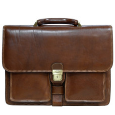 Великий шкіряний портфель чоловічий TONY PEROTTI Italico 8013 cognac