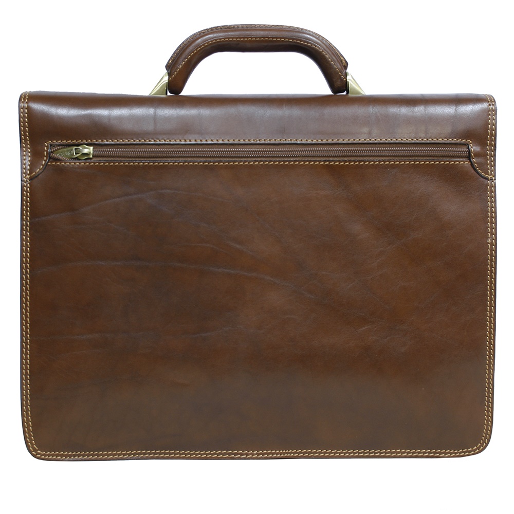 Великий шкіряний портфель чоловічий TONY PEROTTI Italico 8013 cognac