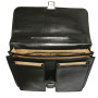 Мужской кожаный портфель чёрного цвета TONY PEROTTI Italico 8013 nero