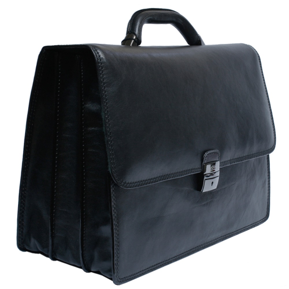 Великий чоловічий портфель зі шкіри TONY PEROTTI Italico 8024 nero