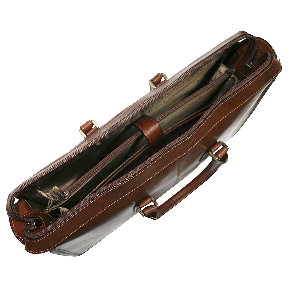 Коричневый кожаный портфель TONY PEROTTI Italico 8098 cognac