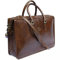 Коричневый кожаный портфель TONY PEROTTI Italico 8098 cognac
