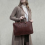 Коричневый кожаный портфель TONY PEROTTI Italico 8098 cognac