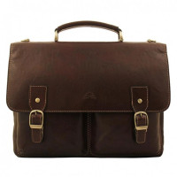 Мягкий мужской портфель из кожи TONY PEROTTI Italico 9338 moro