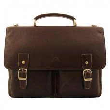 Мягкий мужской портфель из кожи TONY PEROTTI Italico 9338 moro