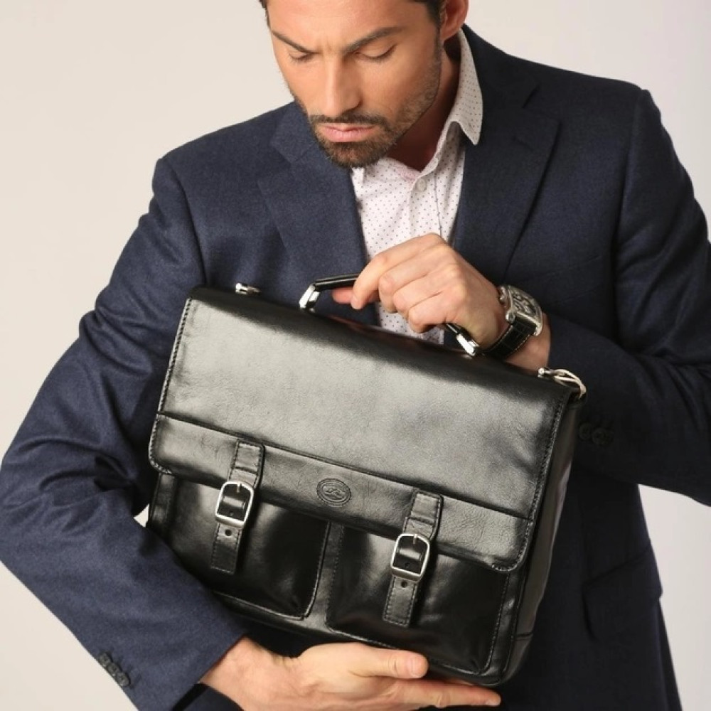 Мужской портфель из кожи TONY PEROTTI Italico 9276-35 nero