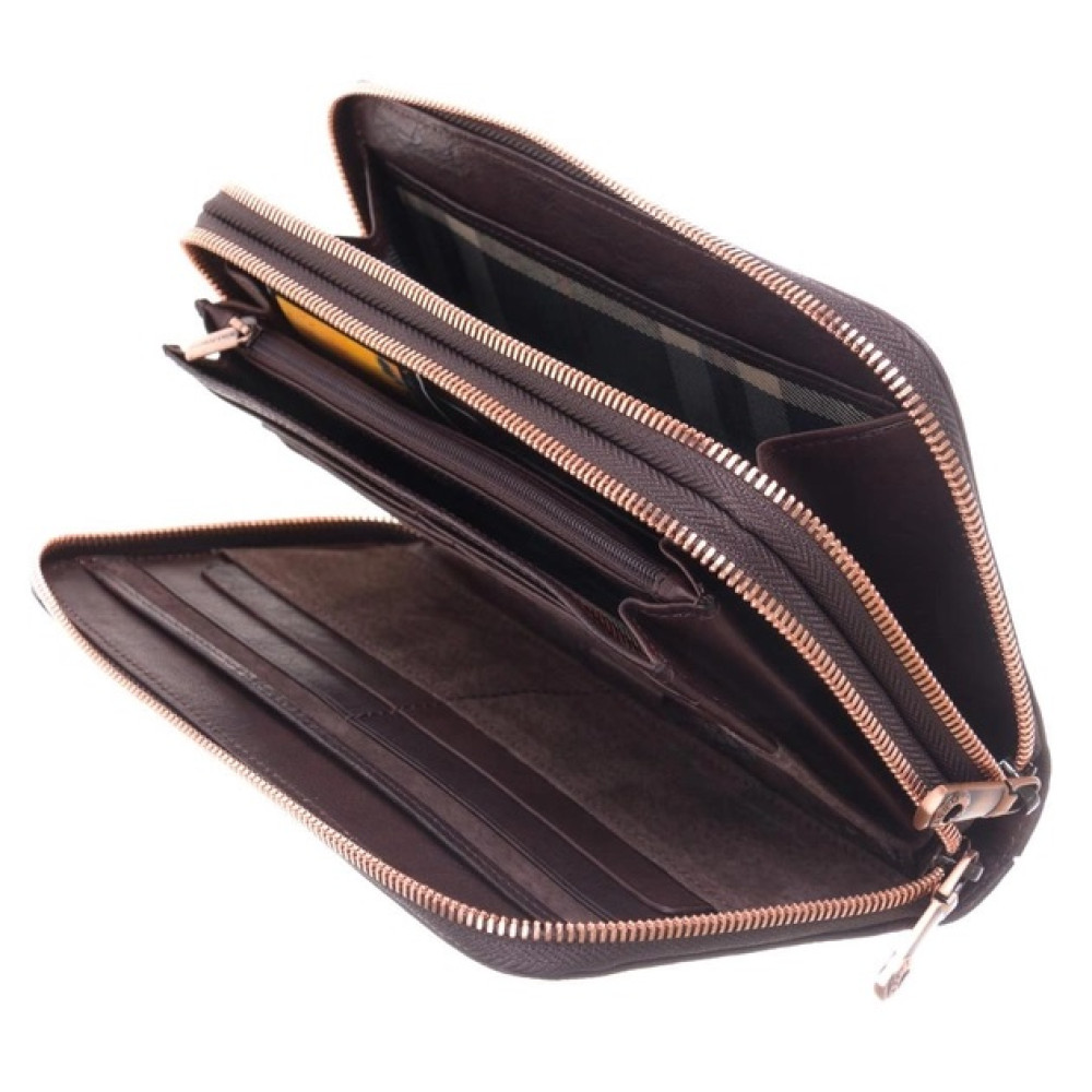 Коричневий шкіряний клатч Італія Tony Perotti Vintage 3668+RFID moro