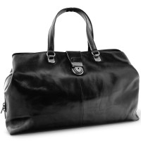 Чёрная кожаная сумка-саквояж- Италия TONY PEROTTI Italico 8320L nero