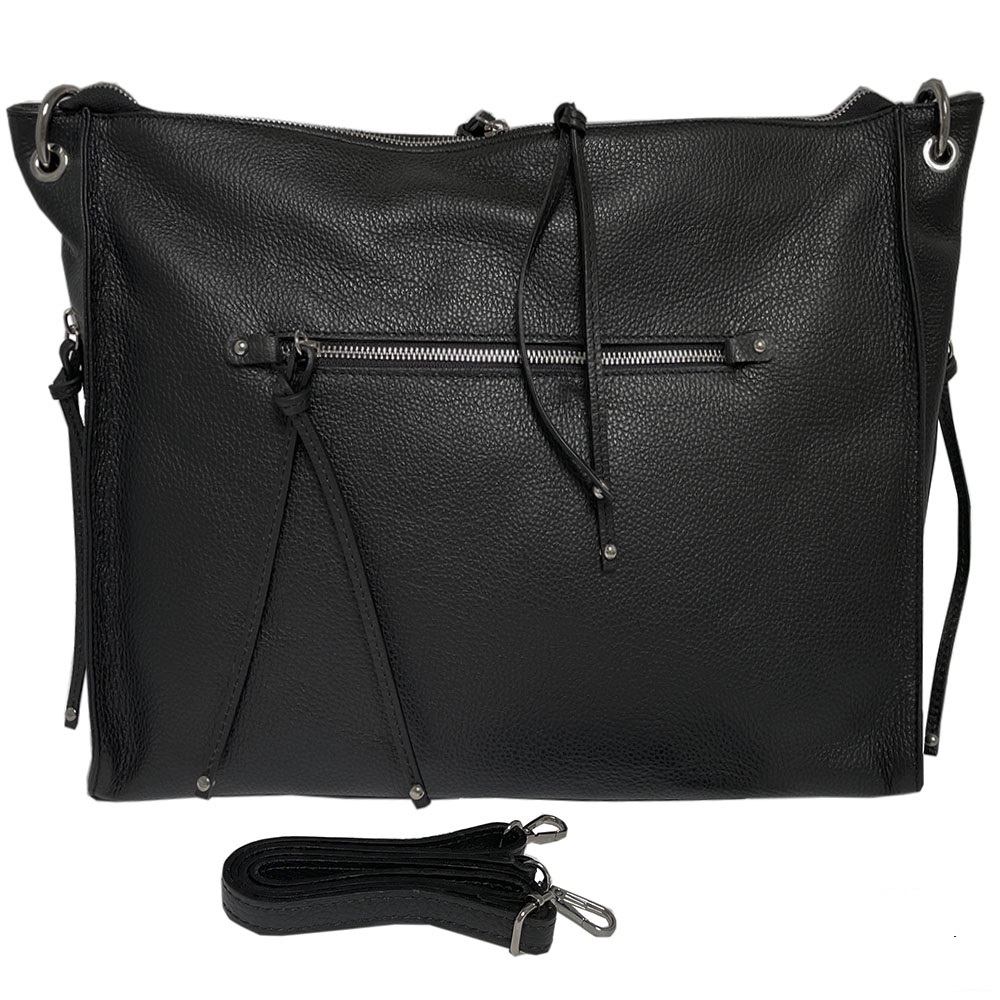 Чёрная женская сумочка через плече TONY PEROTTI Borsa CA020-06BK nero