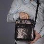 Чёрная кожаная барсетка Италия Tony Perotti Italico 7058 nero