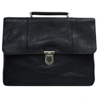 Чёрный портфель кожаный Varsavia 9943 nero